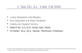 Lecture notes for Stat 231: Pattern Recognition and Machine Learning 1. Stat 231. A.L. Yuille. Fall 2004 Linear Separation and Margins. Non-Separable and.