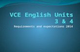 Requirements and expectations 2014. Welcome to Year 12 English Your personal goal for the year should be to achieve the highest possible study score (out.
