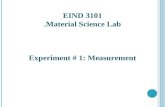 Experiment # 1: Measurement