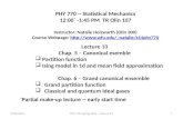 2/26/2014PHY 770 Spring 2014 -- Lecture 131 PHY 770 -- Statistical Mechanics 12:00 * -1:45 PM TR Olin 107 Instructor: Natalie Holzwarth (Olin 300) Course.