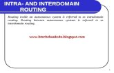 1 INTRA- AND INTERDOMAIN ROUTING Routing inside an autonomous system is referred to as intradomain routing. Routing between autonomous systems is referred.