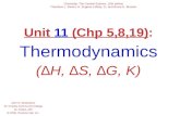 Unit 11 (Chp 5,8,19): Thermodynamics (∆H, ∆S, ∆G, K)