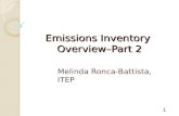 1 Emissions Inventory OverviewPart 2 Melinda Ronca-Battista, ITEP.