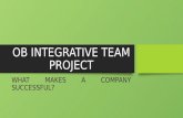 OB INTEGRATIVE TEAM PROJECT WHAT MAKES A COMPANY SUCCESSFUL?WHAT MAKES A COMPANY SUCCESSFUL?