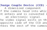 Charge Couple Device (CCD)  A dimesized component of the camera head into which light enters and is converted into an electronic signal. The video signal.