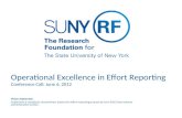 Operational Excellence in Effort Reporting Conference Call: June 6, 2012 Vision Statement: Implement a compliant, streamlined, electronic effort reporting.