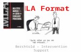 MLA Format Berchtold  Intervention Support. Daily Objective Today I will analyze in- text citations using a PowerPoint and fill in notes.