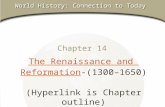 Chapter 14 The Renaissance and ReformationReformation-(13001650) (Hyperlink is Chapter outline) World History: Connection to Today.