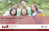 1 ND Community Call Gold Community 22 October 2015.