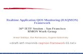 1 Realtime Application QOS Monitoring (RAQMON) Framework 56 th IETF Session  San Francisco RMON Work Group Anwar Siddiqui, Dan Romascanu, Eugene Golovinsky.