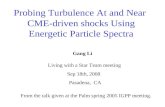 Probing Turbulence At and Near CME-driven shocks Using Energetic Particle Spectra Living with a Star Team meeting Sep 18th, 2008 Pasadena, CA Gang Li From.
