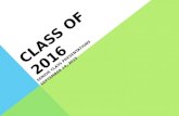 CLASS OF 2016 SENIOR CLASS PRESENTATIONS SEPTEMBER 14, 2015.