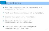1 ■Use function notation to represent and evaluate a function. ■Find the domain and range of a function.…