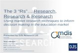 The 3 “Rs”.Research, Research & Research Using market research techniques to inform decision making…