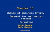 Chapter 13 ©2006 South-Western Kevin Murphy Mark Higgins Choice of Business Entity: General Tax and…
