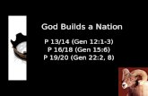 God Builds a Nation P 13/14 (Gen 12:1-3) P 16/18 (Gen 15:6) P 19/20 (Gen 22:2, 8)