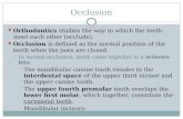Occlusion Orthodontics studies the way in which the teeth meet each other (occlude). Occlusion is defined…