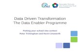 Data Driven Transformation The Data Enabler Programme Putting your school into context Peter Trimingham…