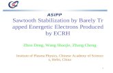 1 ASIPP Sawtooth Stabilization by Barely Trapped Energetic Electrons Produced by ECRH Zhou Deng, Wang…
