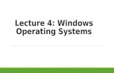Lecture 4: Windows Operating Systems. Symmetric Multiprocessing Memory Operating System User Thread…