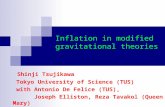Inflation in modified gravitational theories Shinji Tsujikawa Tokyo University of Science (TUS) with…