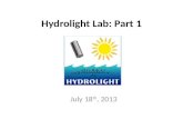 Hydrolight Lab: Part 1 July 18th, 2013.