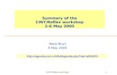 CINT/Reflex workshop 1 Rene Brun 4 May 2005 Summary of the CINT/Reflex workshop 2-6 May 2005