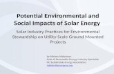 Potential Environmental and Social Impacts of Solar Energy Solar Industry Practices for Environmental…