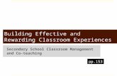 Building Effective and Rewarding Classroom Experiences Secondary School Classroom Management and Co-teaching…