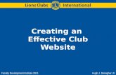 Creating an Effective Club Website Faculty Development Institute 2011Hugh J. Donagher, III.