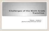 Challenges of the Ninth Grade Transition Challenges of the Ninth Grade Transition Values - Grade 9 Ekamai…