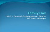 Unit 2 – Financial Consequences of Divorce Prof. Paul Courtright.