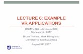 COMP 4010: Lecture 6 Example VR Applications