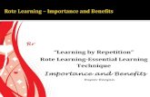 Rote learning  importance and benefits
