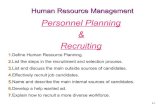 Personnel Planning & Recruiting - Human Resource Management