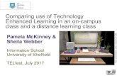Comparing use of Technology Enhanced Learning in an on-campus class and a distance learning class