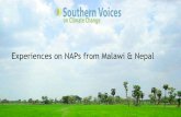 Country Experiences Malawi and Nepal - National Adaptation Plans under the UNFCCC Process - Webinar