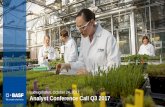 BASF charts analyst conference call Q3 2017