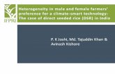 ACIAR - IFPRI - Heterogeneity in male and female farmers’ preference for a climate-smart technology, Tajuddin Khan, IFPRI