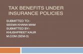 Tax benefits under insurance policies