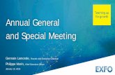 Annual General and Special meeting Jan 2018