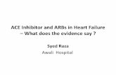 ACE  ACE inhibitors and  ARBs in  Heart Failure -What Does the evidence say?