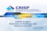 CRISP project: overview of findings and lessons learned.