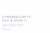 Cybersecurity: Dos and Dont's