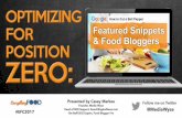 Optimizing for Position Zero: Featured Snippets & Food Bloggers