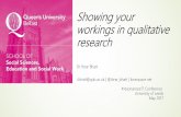 Showing your workings in Qualitative Research