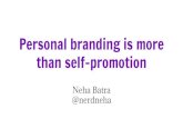 Personal branding is more than self promotion