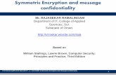 Symmetric encryption and message confidentiality