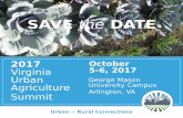 Save the Date 2017 Virginia Urban Agriculture Summit, Arlington, VA