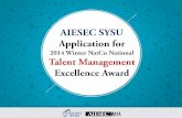 Aiesec sysu tm application for 2014 winter natco excellence function award